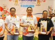 Kadisbudpora H Iman Nugraha Dampingi Wakil Bupati Bekasi Hadiri Launcing Maskot FORKAB III 2025