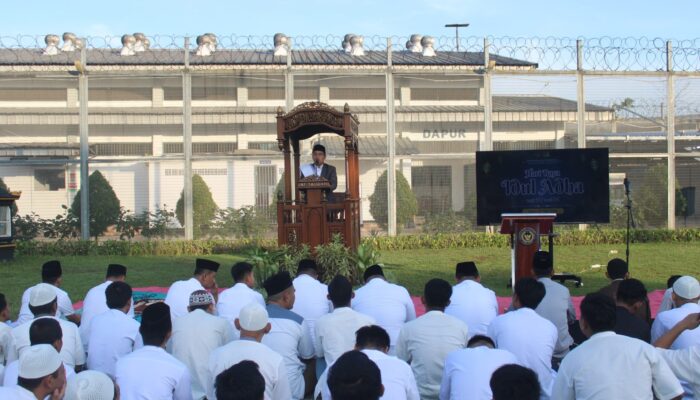 Lapas Kelas IIA Cikarang Gelar Sholat Idul Adha dan Penyembelihan Hewan Kurban