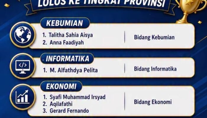 Delapan Siswa SMAN 3 Kota Bekasi Akan Berkompetisi di Ajang OSN Provinsi Jabar 2026