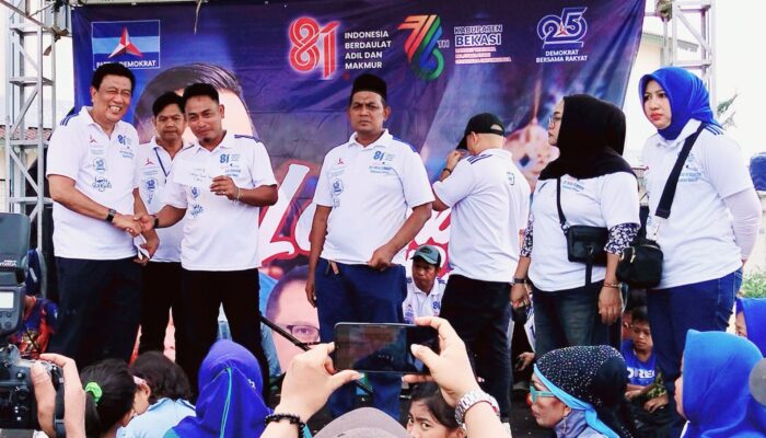 DPC Partai Demokrat Kab Bekasi Gelar Peringatan HUT ke-25 dibarengi HUT RI ke-81 di Tarumajaya