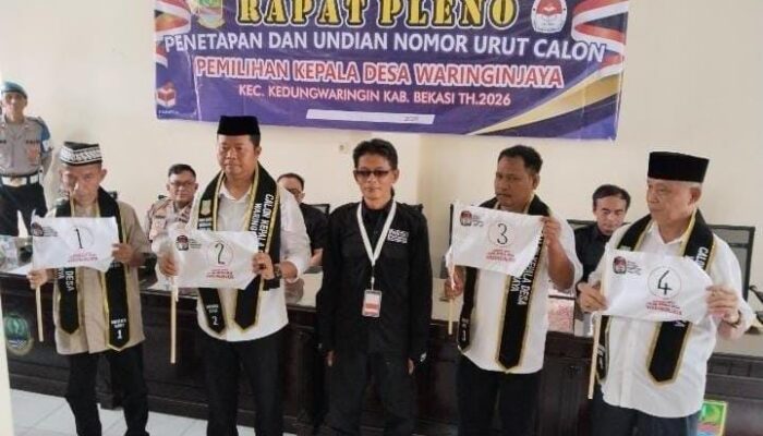 Panitia Pilkades Waringinjaya Gelar Rapat Pleno Tetapkan Empat Calon Kades dan Nomor Urut