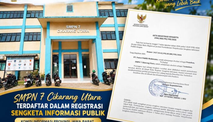 Diduga Tidak Transparan Kelola Dana Bos dan Tidak Tanggapi Permohonan Informasi, SMPN 7 Cikarang Utara Digugat di Komisi Informasi Jawa Barat